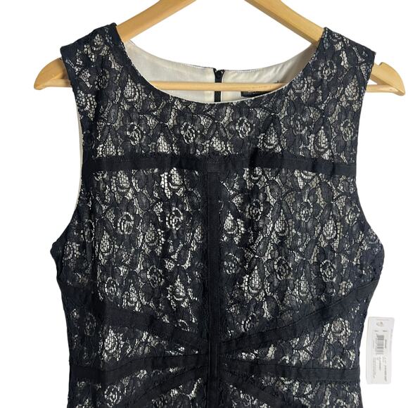 Bisou Bisou Black Lace Sleeveless Sheath Mini Dress Size 12 - Picture 2 of 9